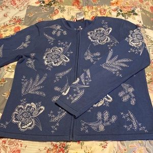 Talbots zip cardigan sweater